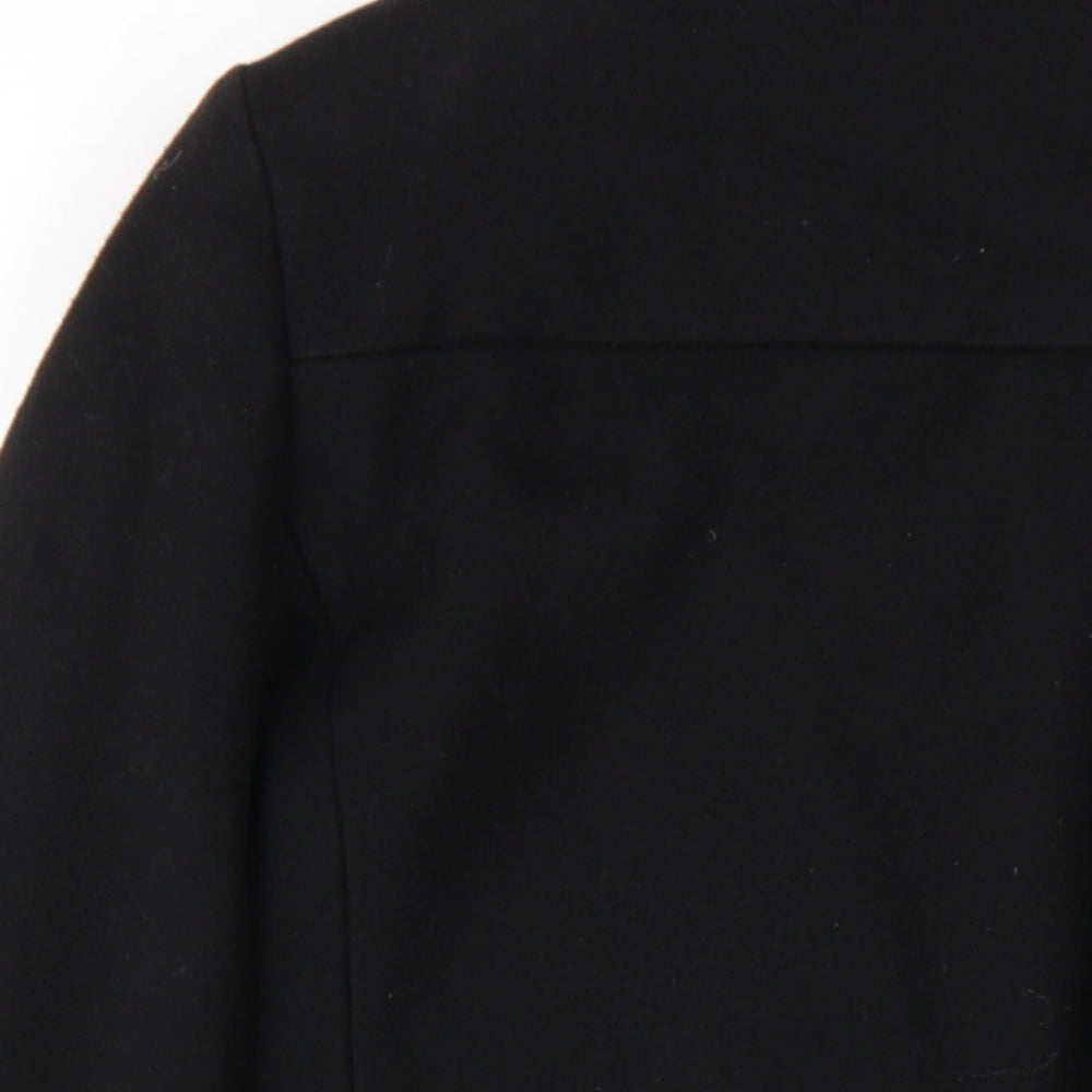 French Connection Womens Black Overcoat Coat Size 8 Snap