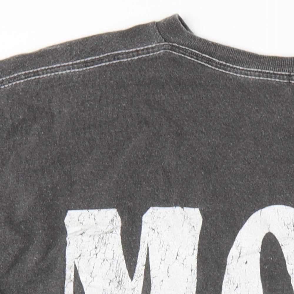 Topshop Womens Grey Cotton Basic T-Shirt Size XL Round Neck