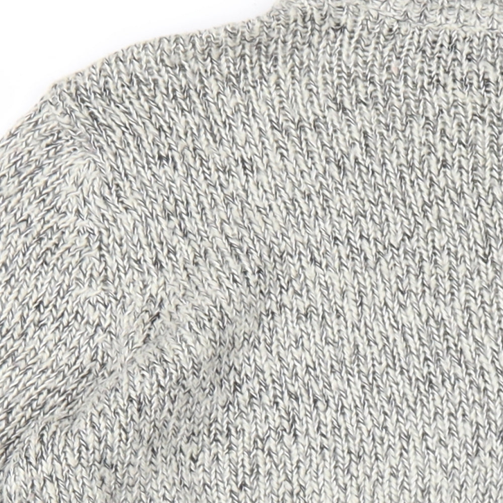 VERO MODA Womens Grey Mock Neck Acrylic Pullover Jumper Size L