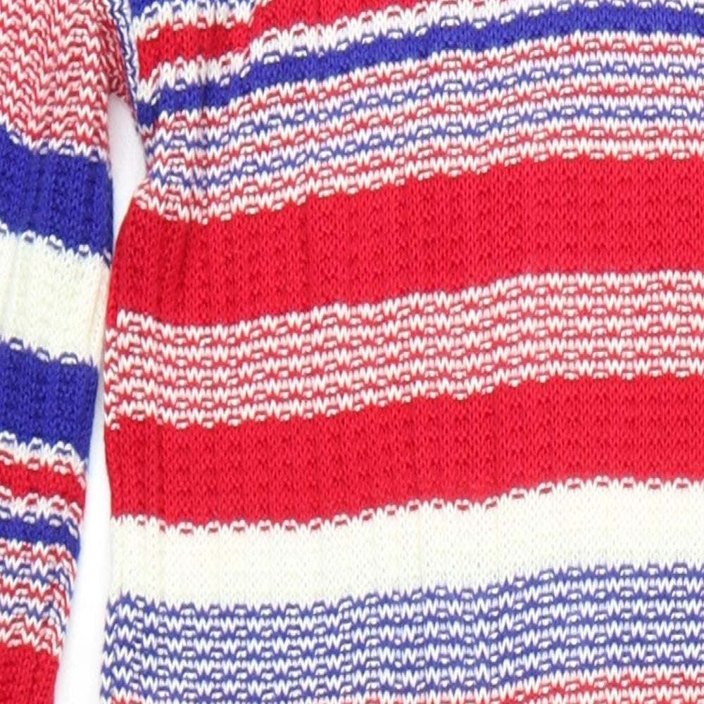 Very Womens Multicoloured Striped Viscose Bodycon Size 10 Round Neck Pullover