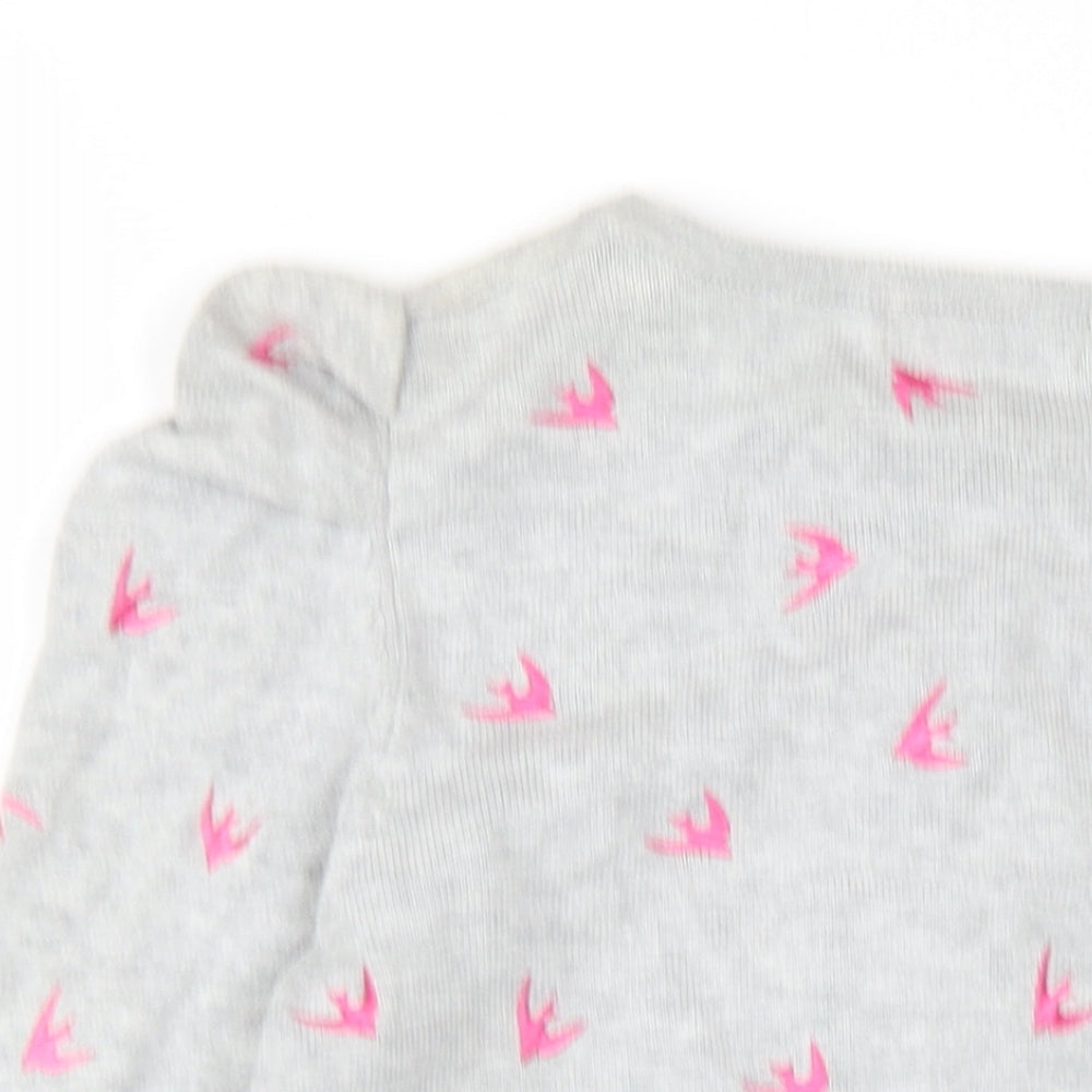 Therapy Womens Grey Round Neck Geometric Cotton Cardigan Jumper Size 6