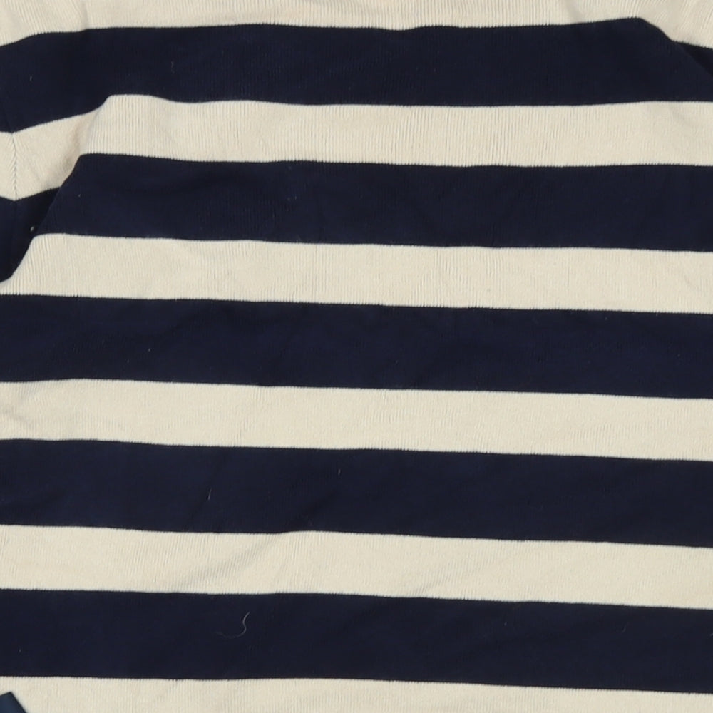 Oasis Womens Blue Scoop Neck Cotton Pullover Jumper Size L - Logo