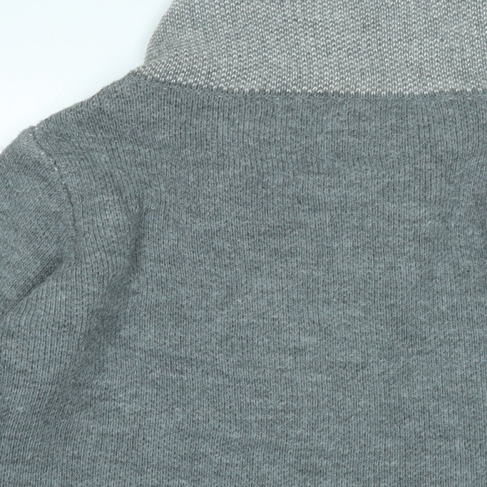 Yida Womens Grey Collared Acrylic Cardigan Jumper Size S - Logo