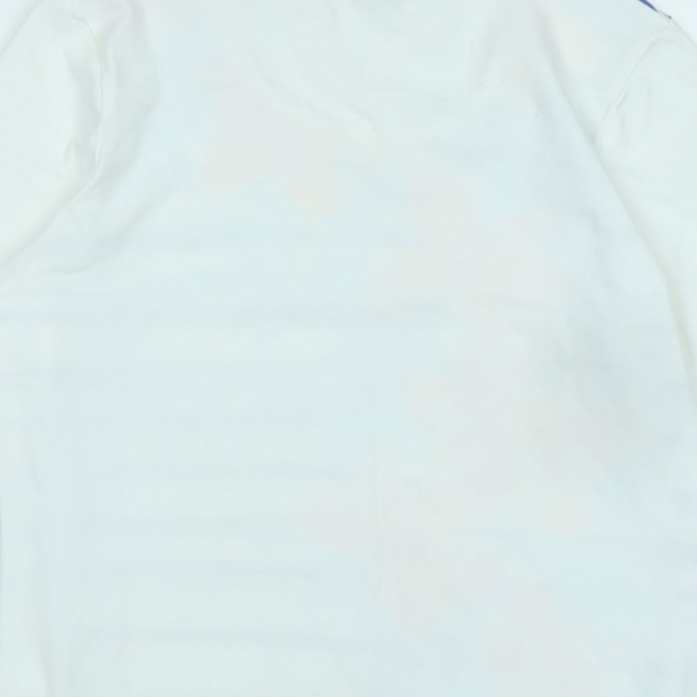 DASH Womens White Cotton Basic T-Shirt Size 10 Scoop Neck - Logo
