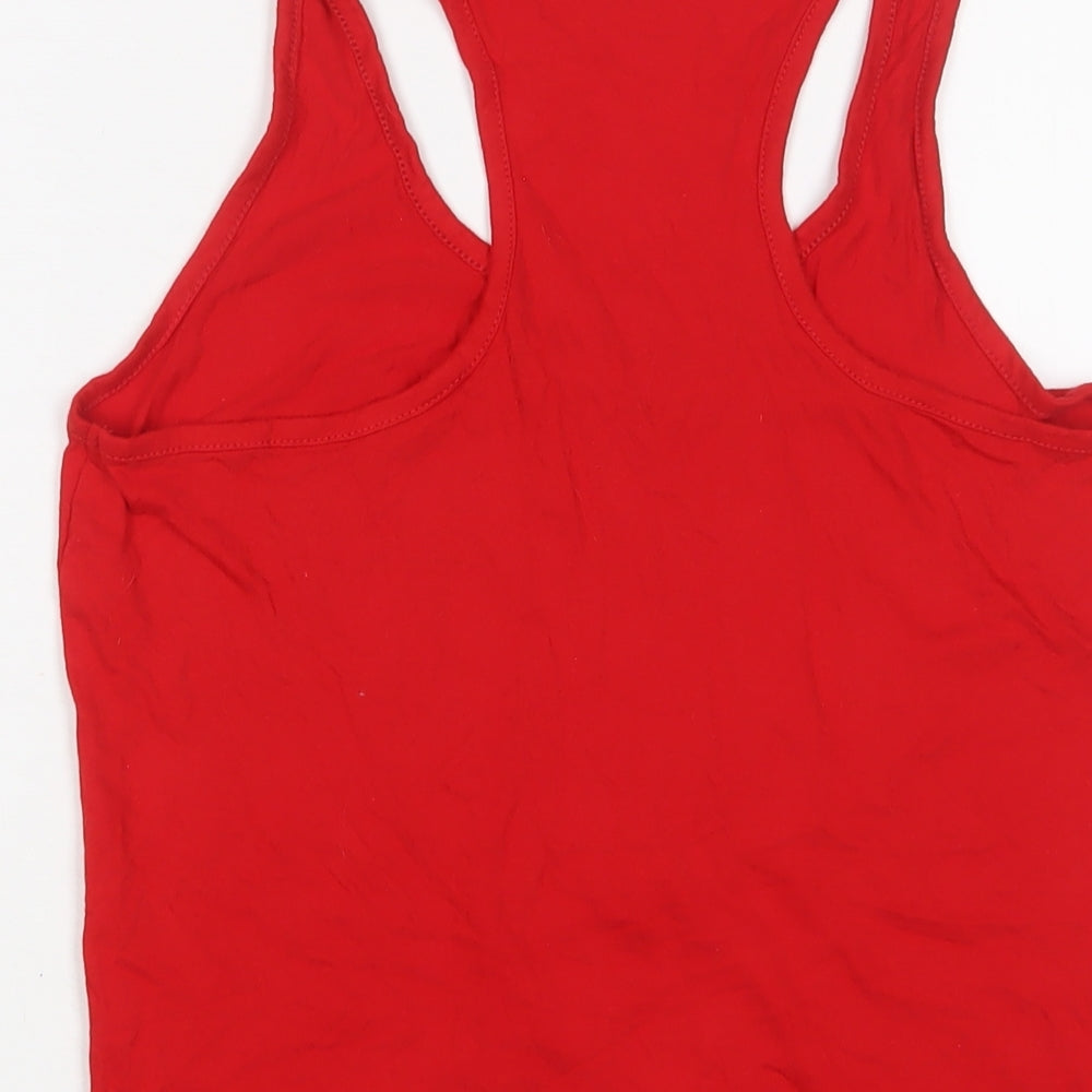 Franks's RedHot Womens Red Cotton Basic Tank Size L Scoop Neck