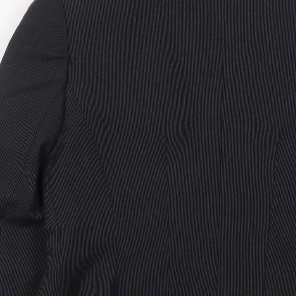 Planet Womens Grey Striped Jacket Blazer Size 14 Button