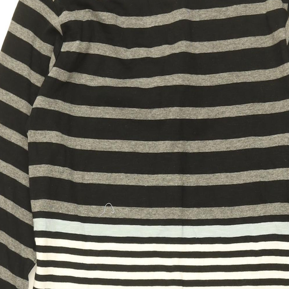 Hatley Womens Black Striped Cotton Shift Size XS Boat Neck Pullover