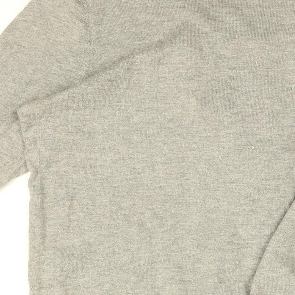 Gap Womens Grey Round Neck Cotton Pullover Jumper Size L - Frill Detail