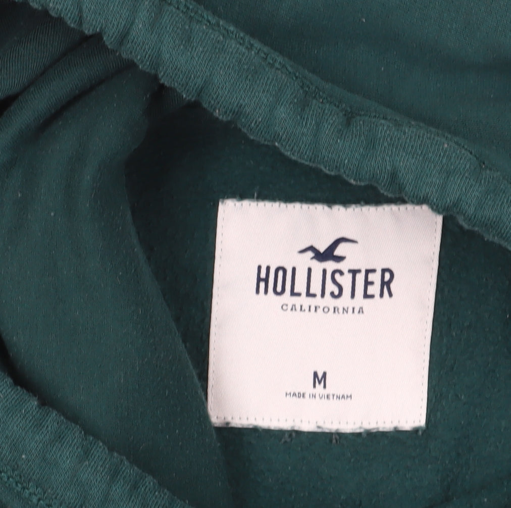 Brand and care label for Hollister Green Embroidered Pullover Hoodie Medium