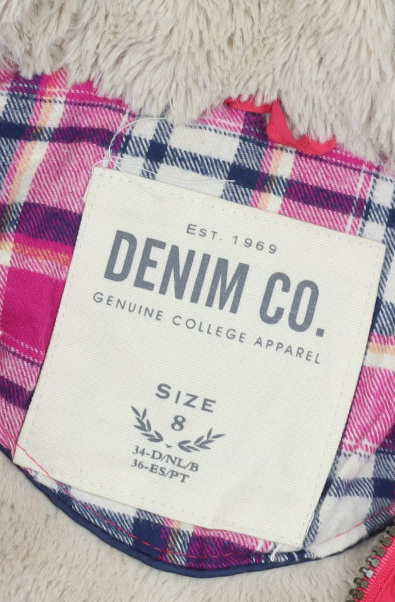 Denim & Co. Pink Hooded Puffer Gilet Size 8