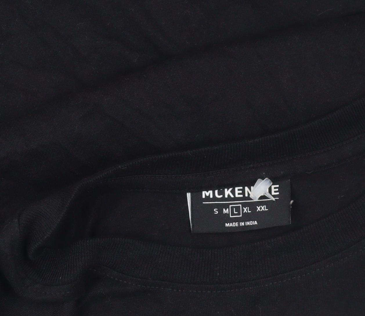 McKenzie Black Graphic T-Shirt, Large, Cotton Crew Neck