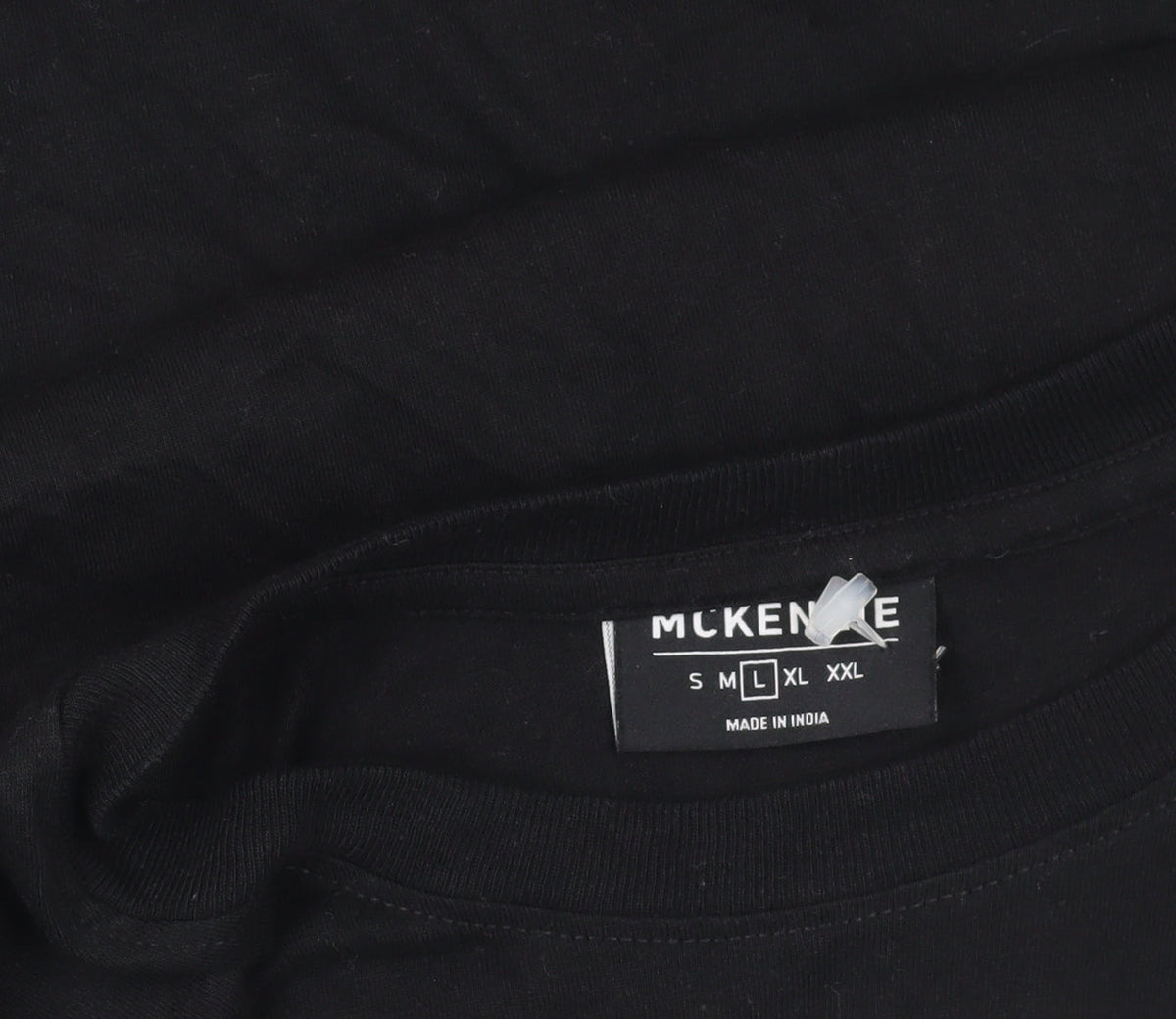 McKenzie Black Graphic T-Shirt, Large, Cotton Crew Neck