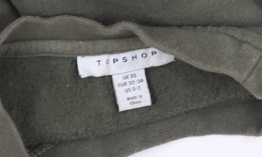 Topshop Khaki Pullover Sweatshirt XS