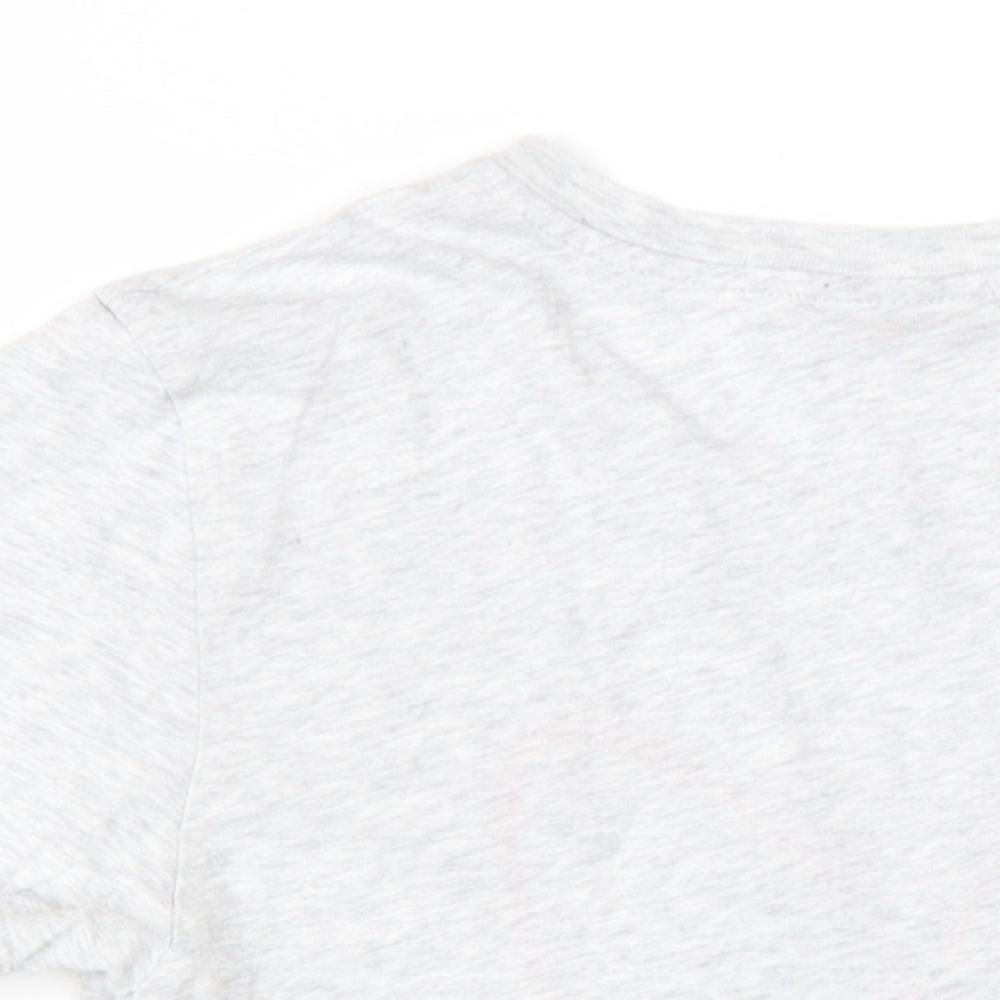 Topshop Womens Grey Cotton Basic T-Shirt Size 10 Round Neck - The Power of Love