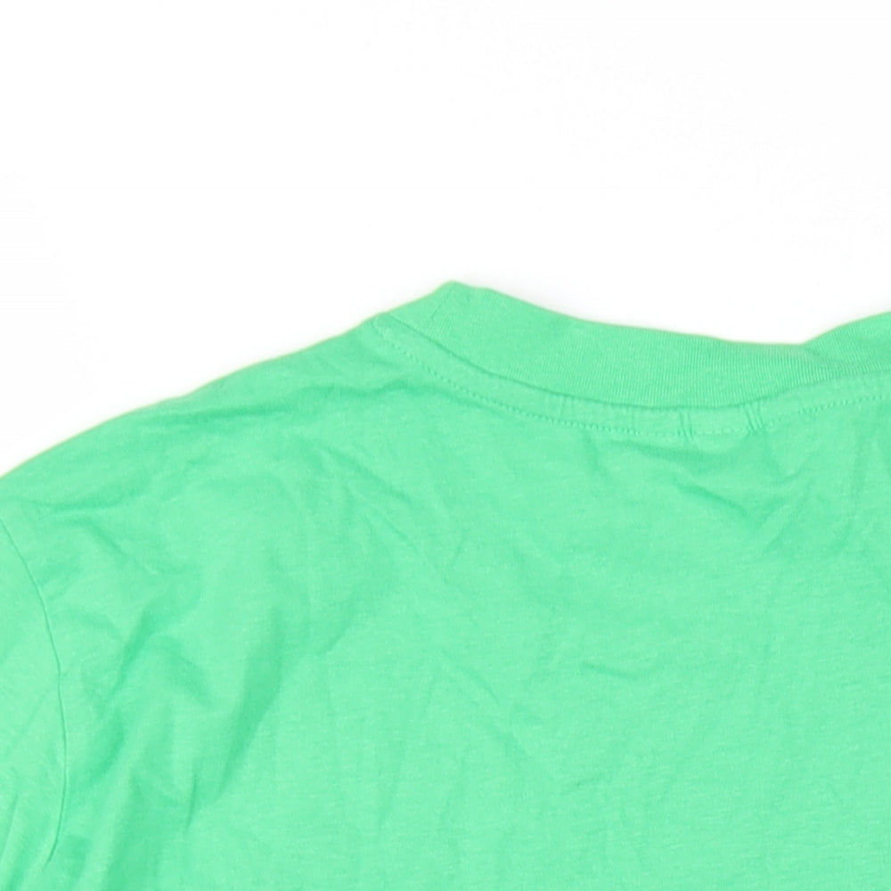 H&M Womens Green Cotton Basic T-Shirt Size M Round Neck