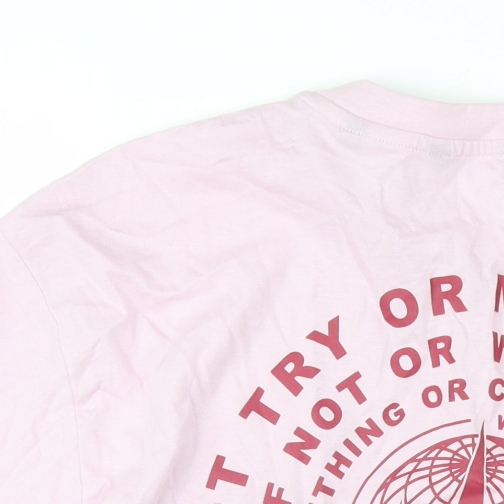 Only & Sons Mens Pink Cotton T-Shirt Size M Round Neck