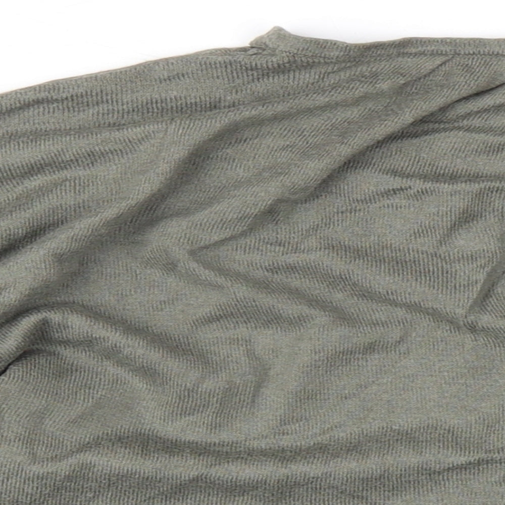 Vanilla Womens Green Cotton Basic T-Shirt Size 8 V-Neck