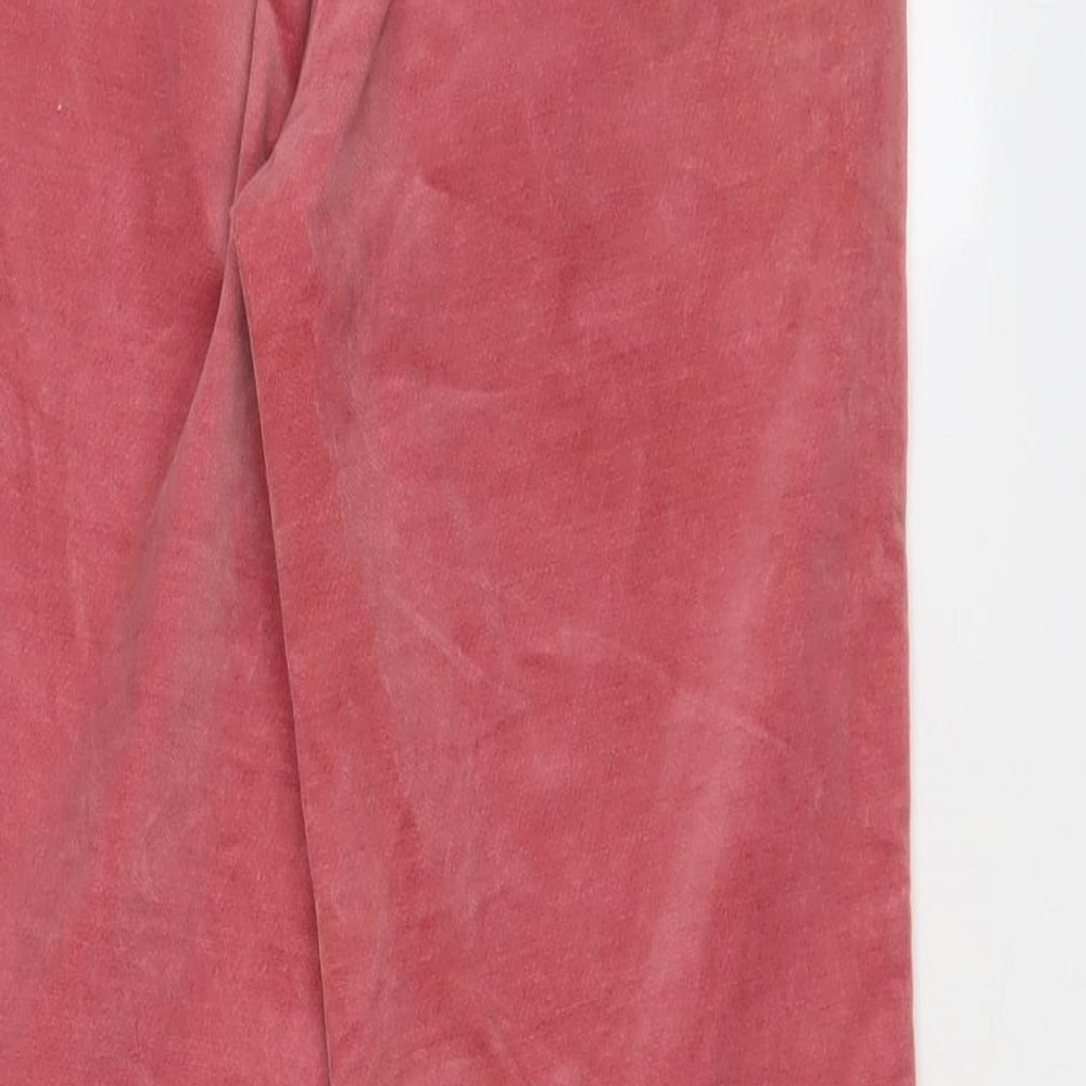 Monki Womens Pink Cotton Trousers Size 6 L24 in Regular Zip