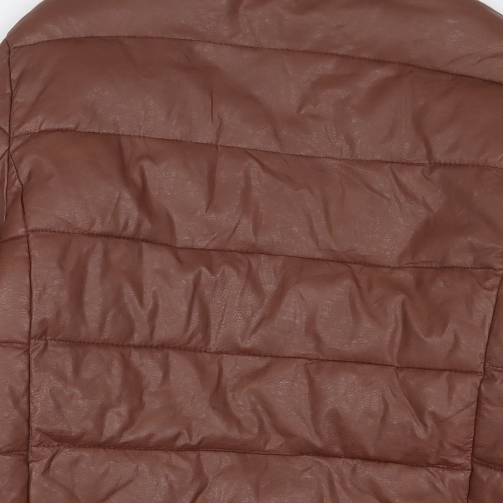 Monark Mens Brown Bomber Jacket Jacket Size M Zip - Pockets