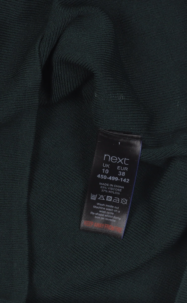 Close-up detail of Next Green jumper, size 10, Mock Neck, Excellent