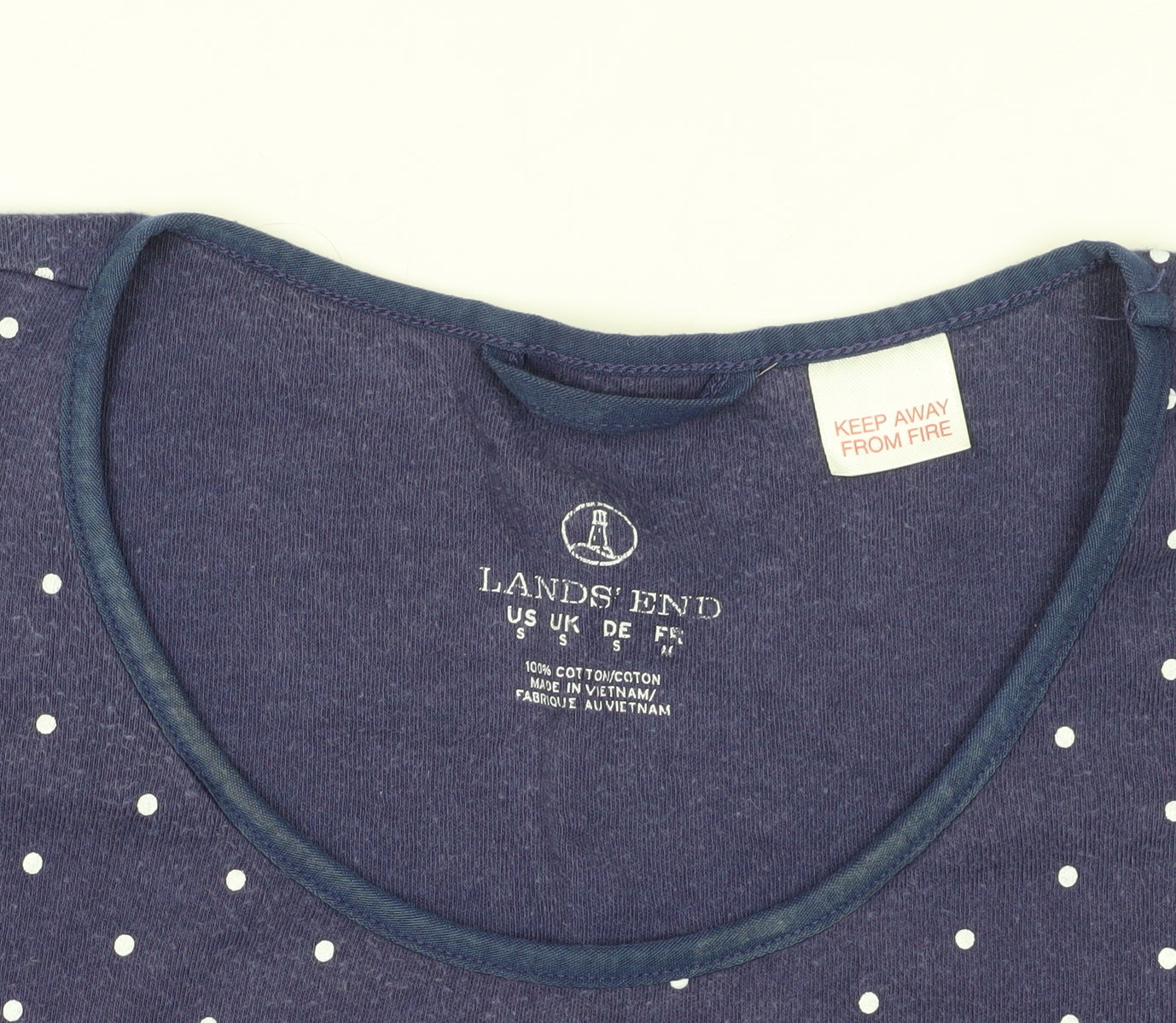 Lands' End Blue Polka Dot T-Shirt Dress S