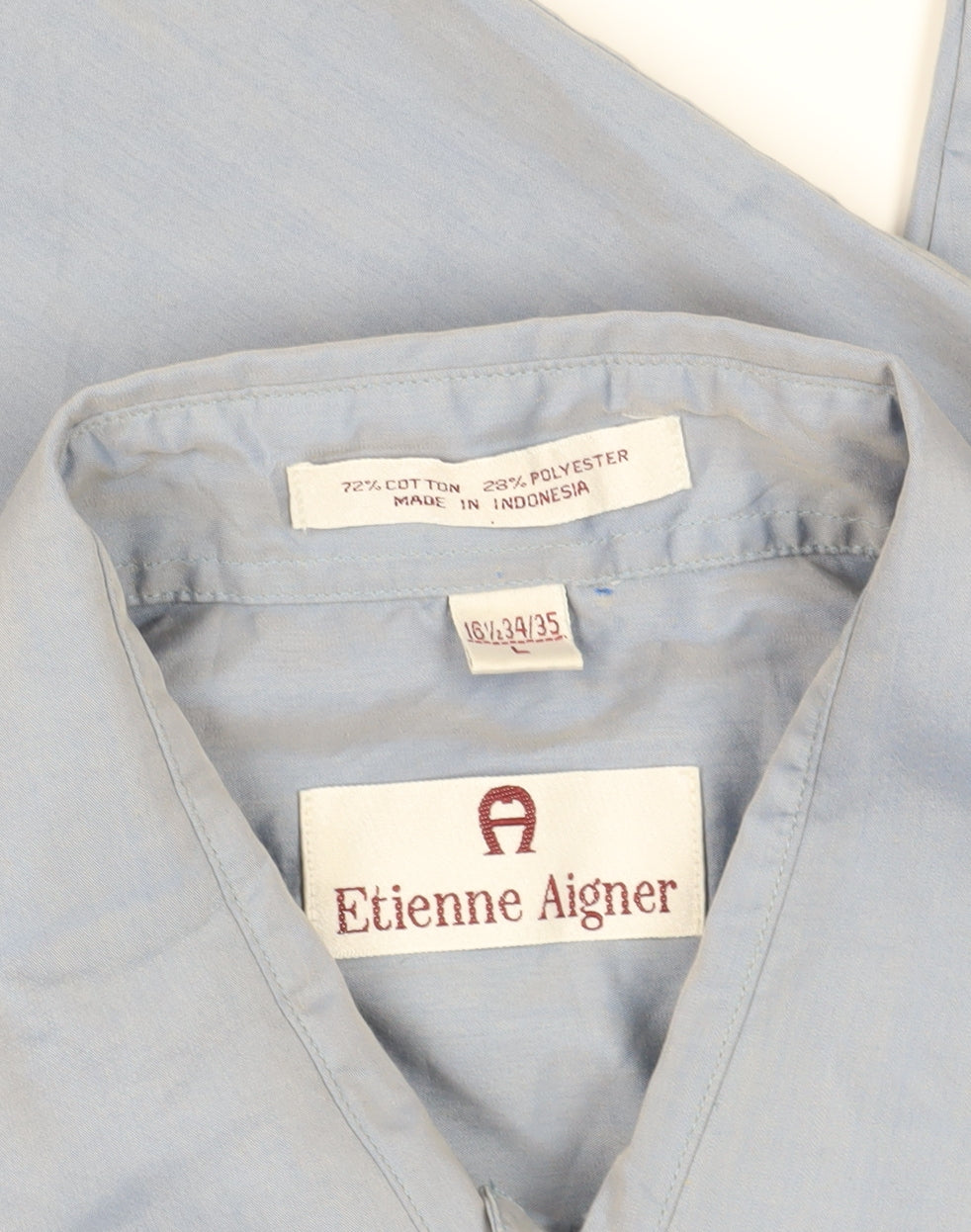 Etienne Aigner Blue Long Sleeve Button-Up Shirt