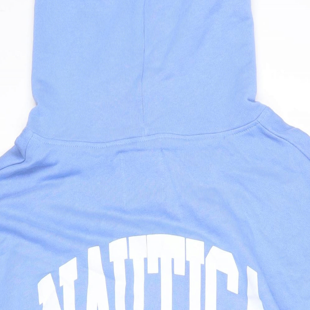 Nautica Womens Blue Polyester Pullover Hoodie Size L Pullover