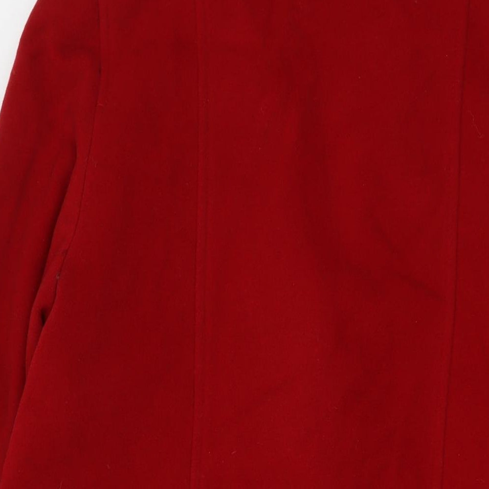 Kesta Womens Red Overcoat Coat Size 12 Button