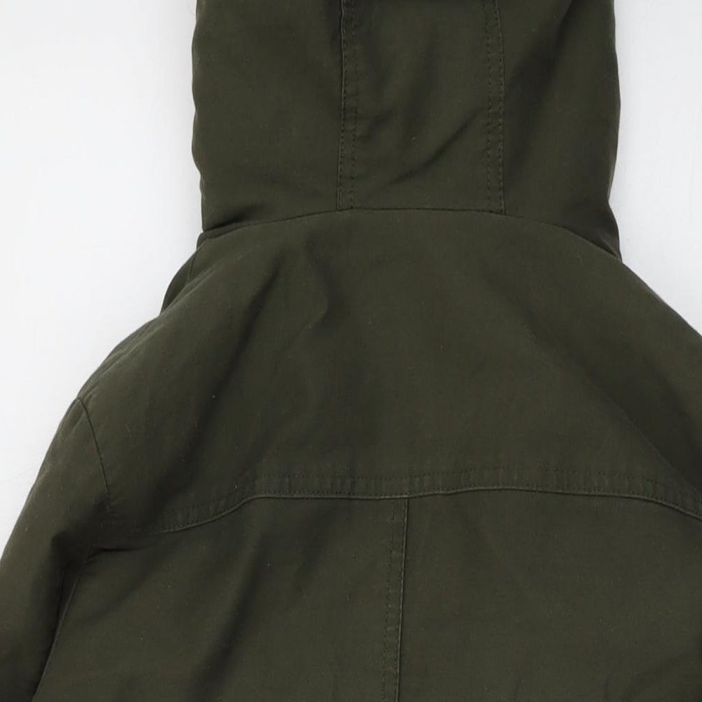 MODO Womens Green Parka Coat Size 6 Zip