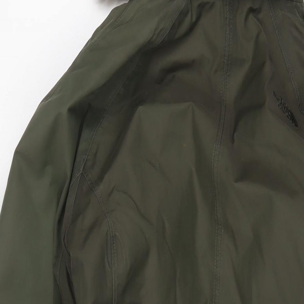 DECATHLON Womens Green Parka Coat Size S Zip - Logo, Embroidered