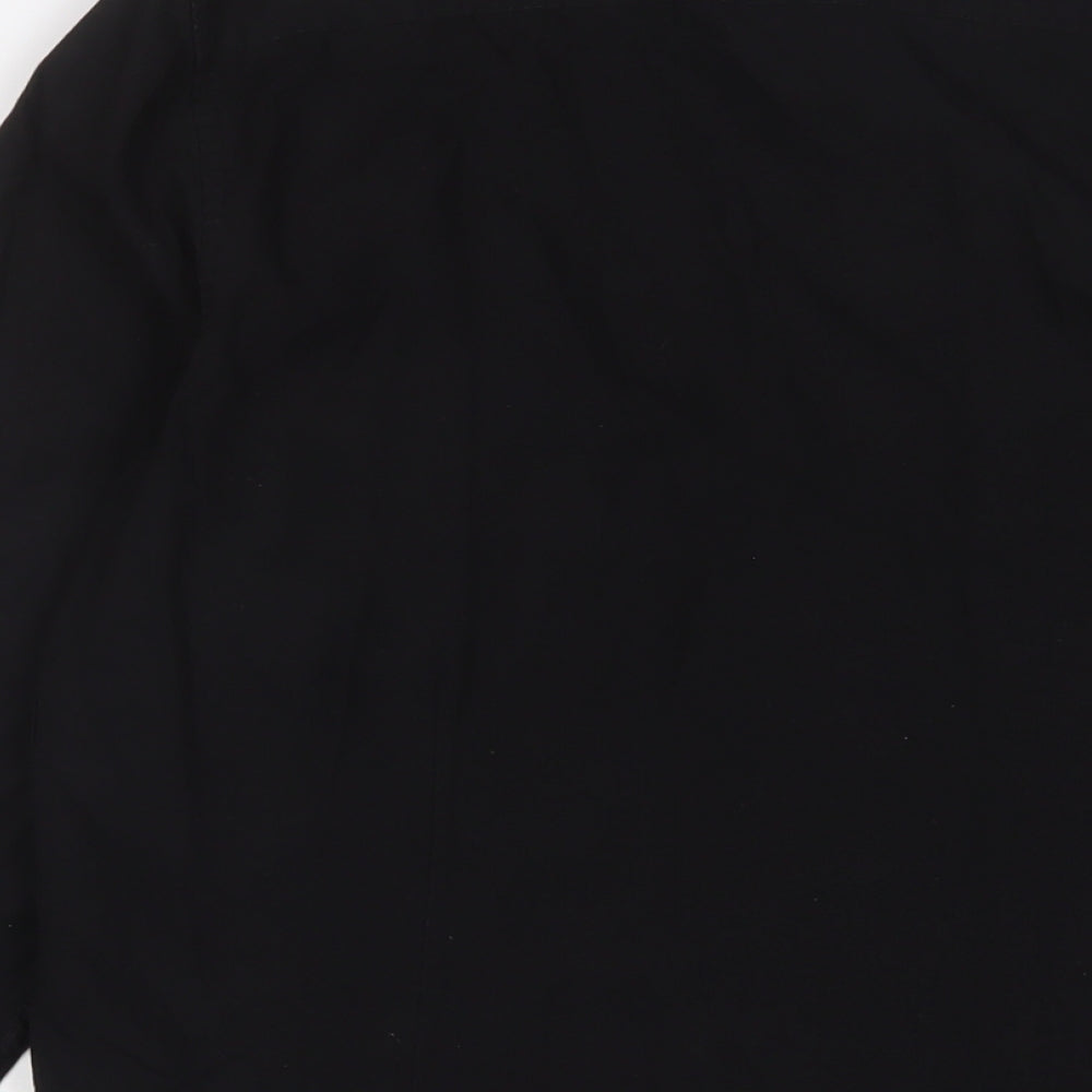 LC Waikiki Mens Black Cotton Button-Up Size M Collared Button
