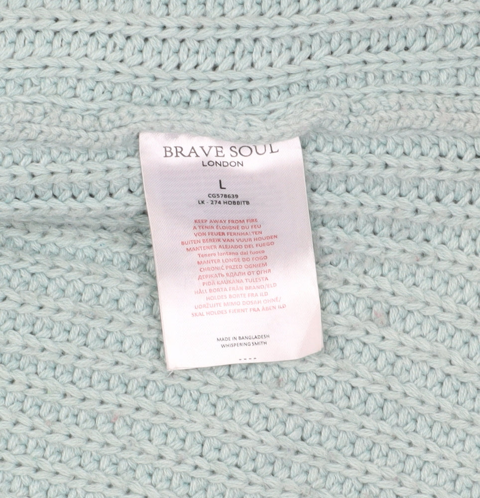 Brave Soul Green Chunky Knit Cardigan L