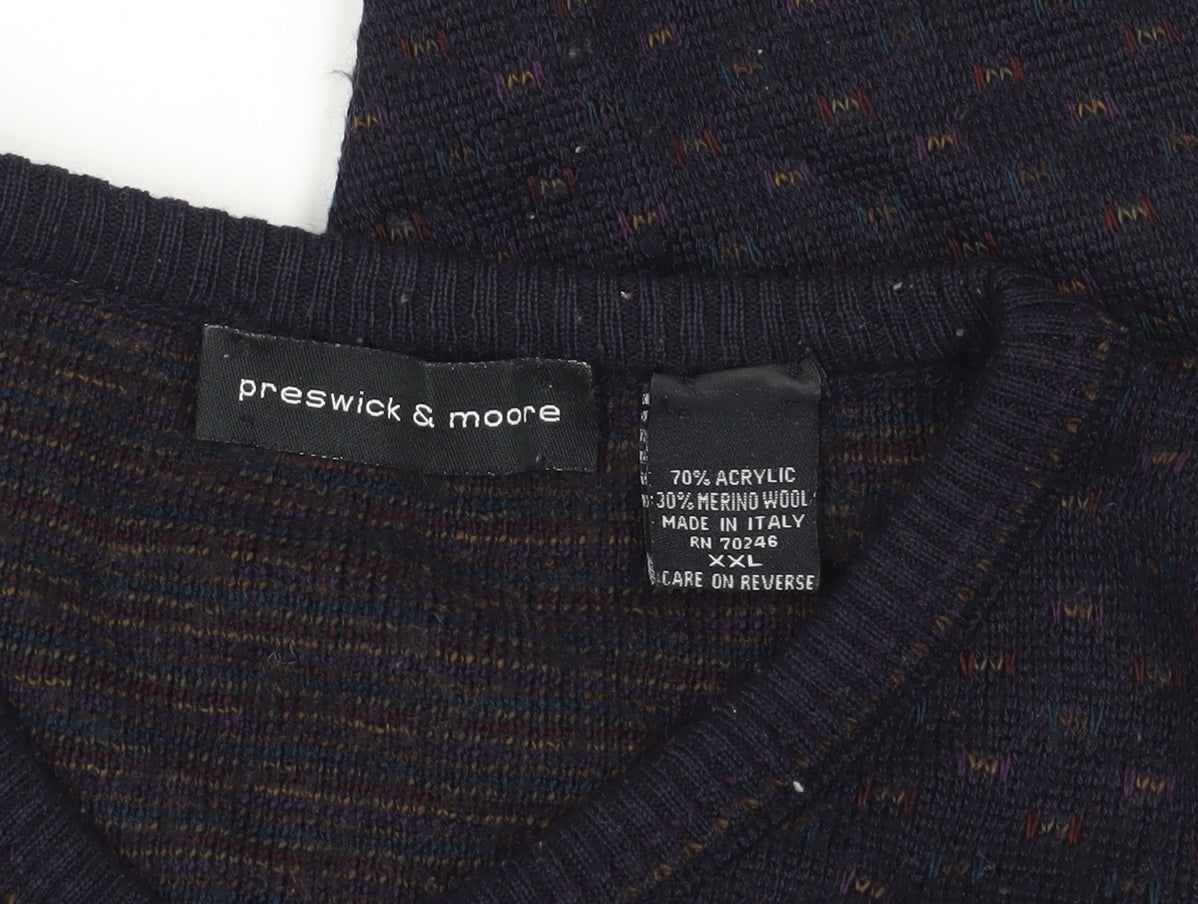 Preswick & Moore Black V-Neck Pullover XXL Jumper