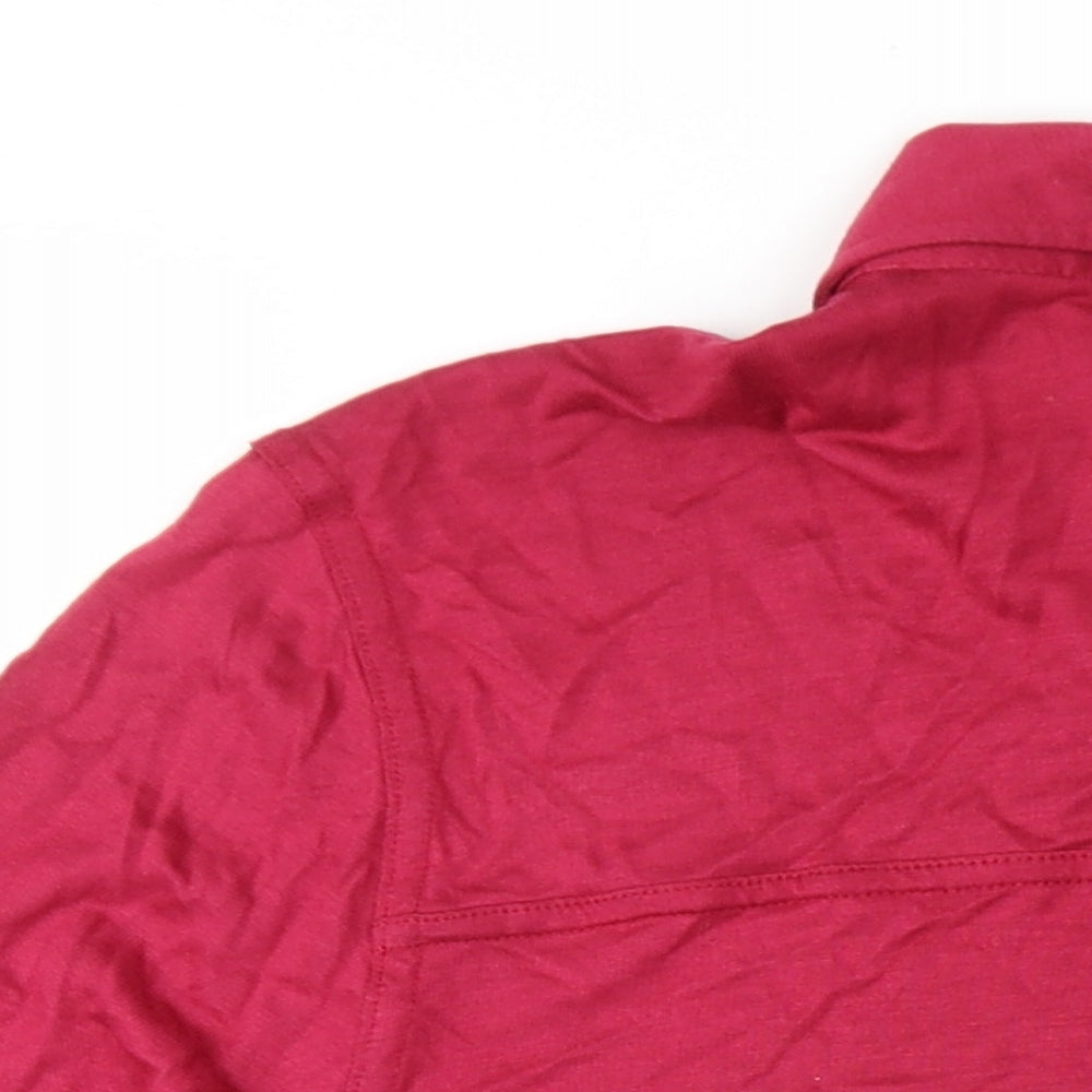 EAST Womens Pink Viscose Basic Button-Up Size 18 Collared