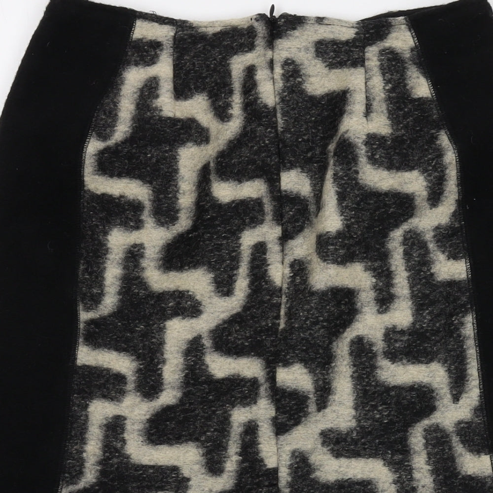 Clements Ribeiro Womens Black Wool Mini Skirt Size 28 in Zip