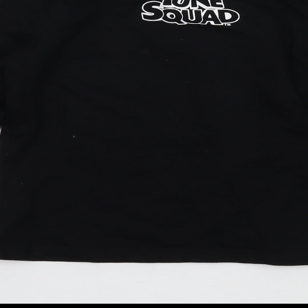 Space Jam Boys Black Cotton Basic T-Shirt Size 4-5 Years Crew Neck Pullover - Tune Squad