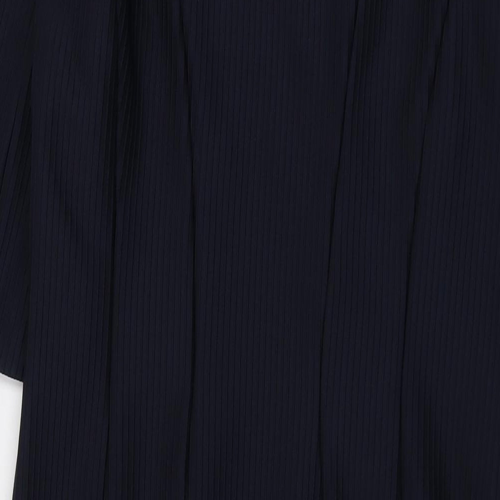YAS Womens Blue Polyester Bodycon Size L V-Neck Zip