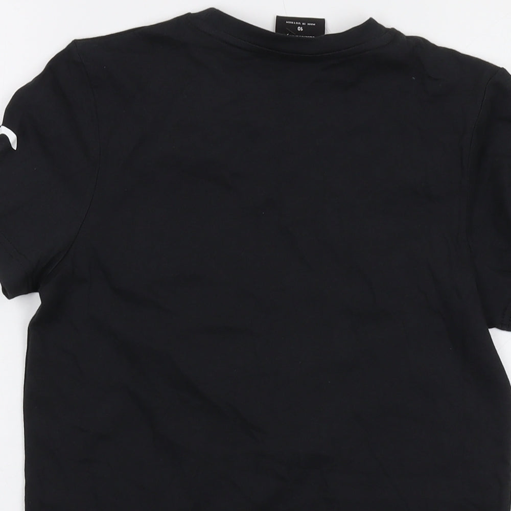 Canterbury Womens Black Cotton Basic T-Shirt Size 10 Crew Neck