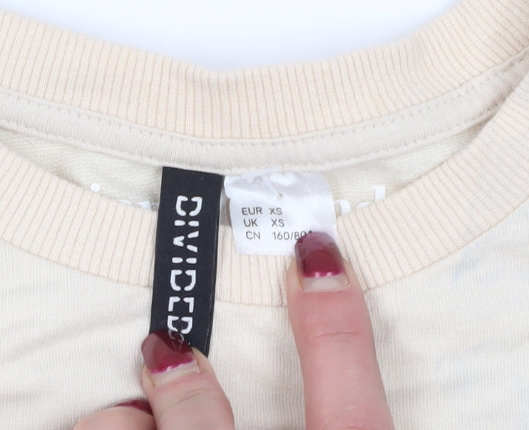 Divided Beige XS Graphic Print Pullover Sweatshirt