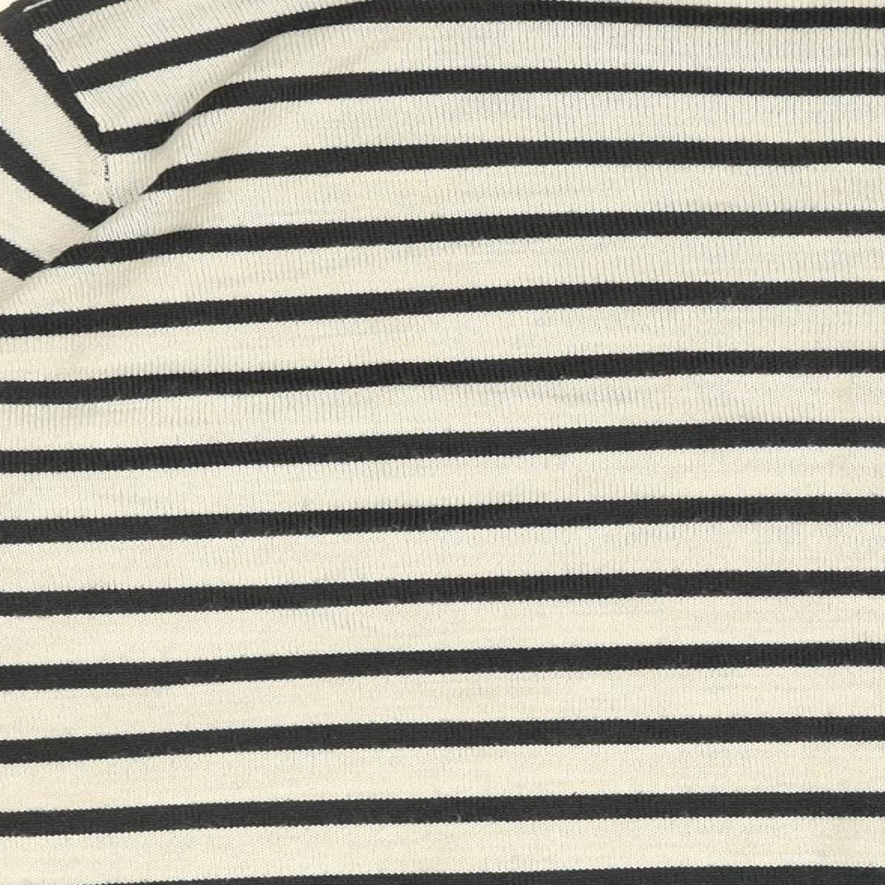 Isle Womens Grey Round Neck Striped Acrylic Pullover Jumper Size 18 - Floral Print