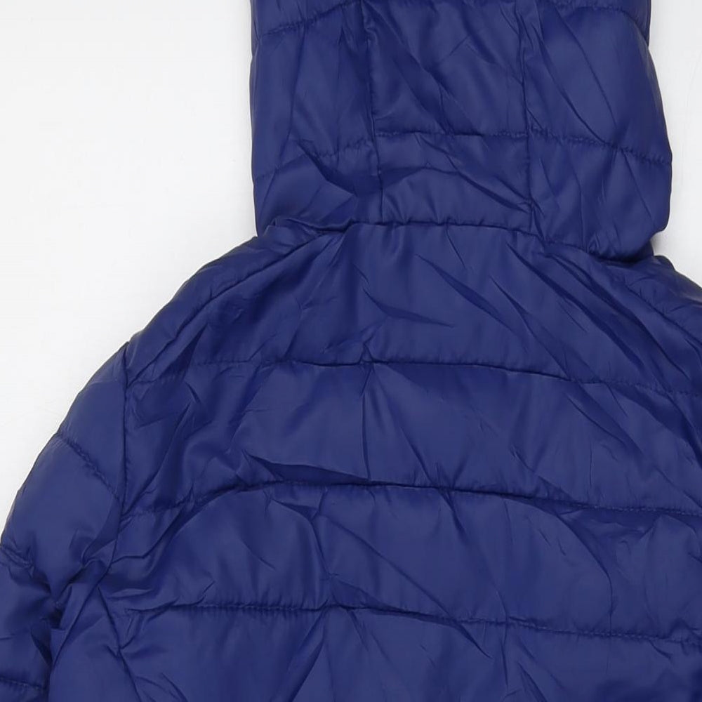 Freedom Trail Womens Blue Puffer Jacket Jacket Size 8 Zip
