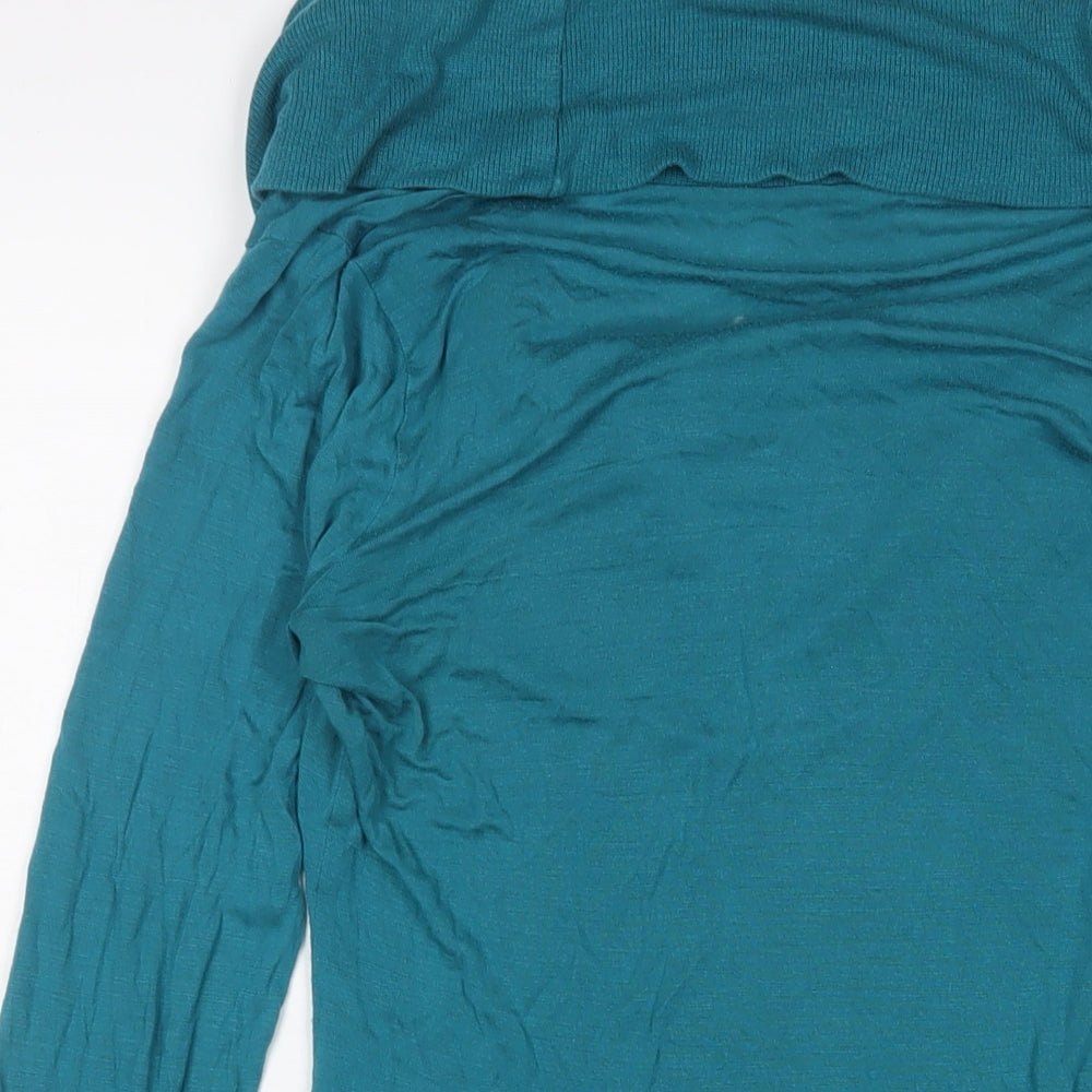 Oasis Womens Blue Roll Neck Viscose Pullover Jumper Size 12
