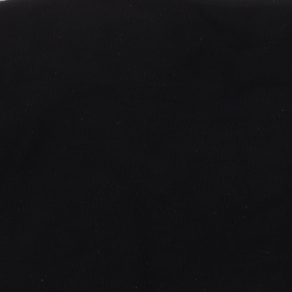 Yumi Womens Black Crew Neck Wool Pullover Jumper Size 12