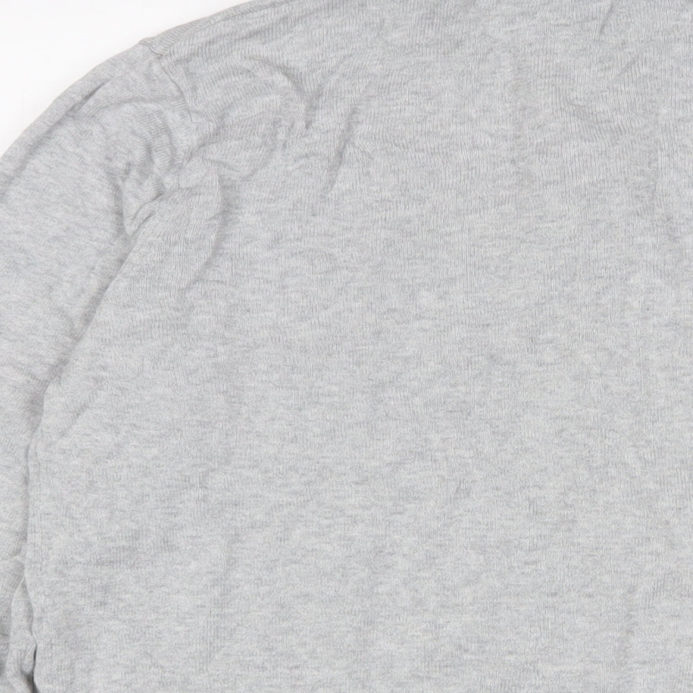 Crew Clothing Grey High Neck Cotton Pullover Jumper Size L - Logo, Embroidered
