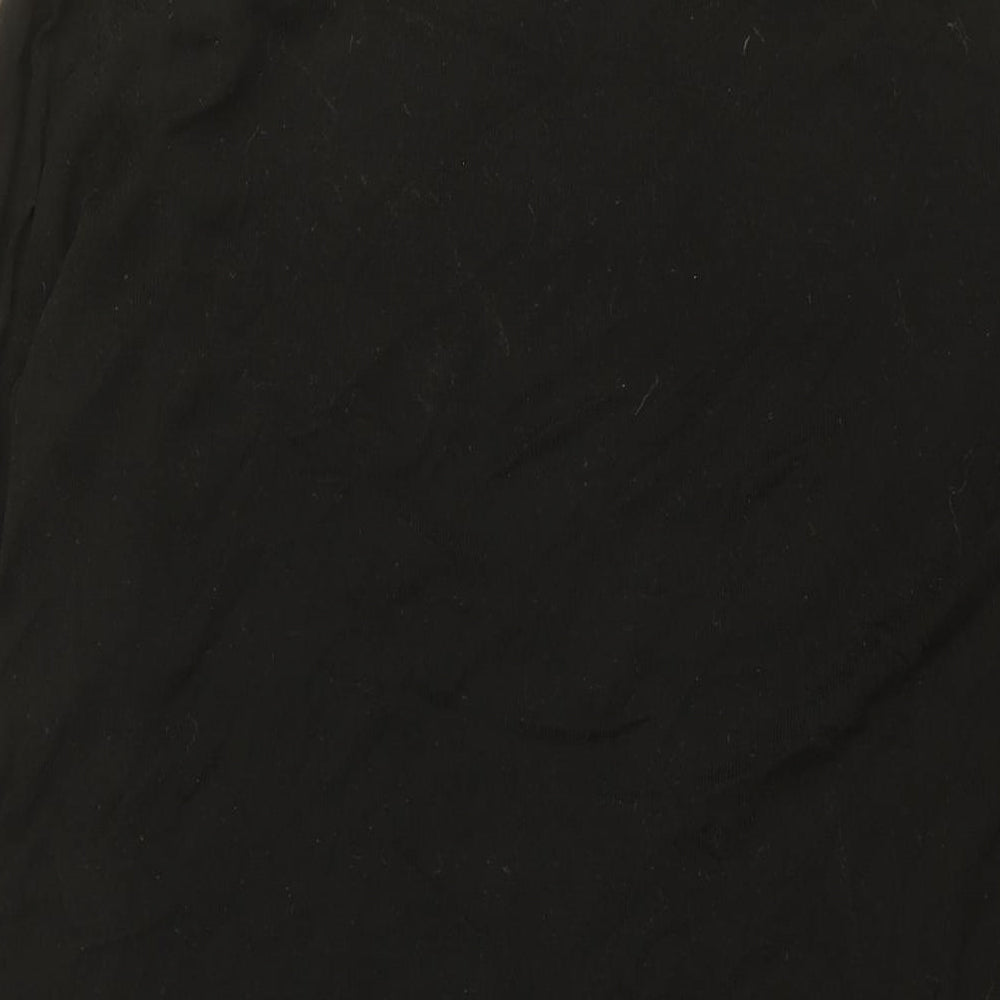 Mango Womens Black Cotton Basic Blouse Size M Round Neck