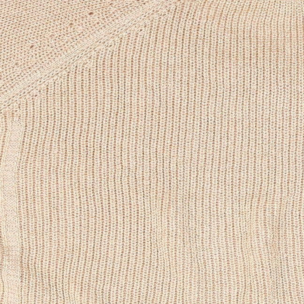 NEXT Womens Gold V-Neck Acrylic Pullover Jumper Size XL