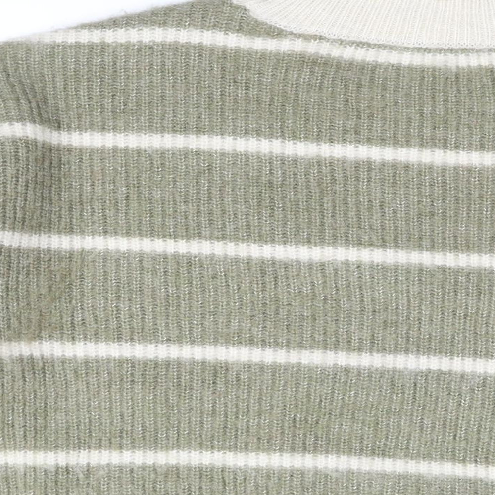 Esprit Womens Multicoloured High Neck Striped Acrylic Pullover Jumper Size 2XL