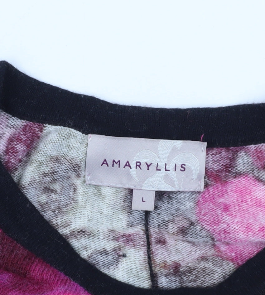 Amaryllis Floral Button Cardigan, Multicoloured, Size L