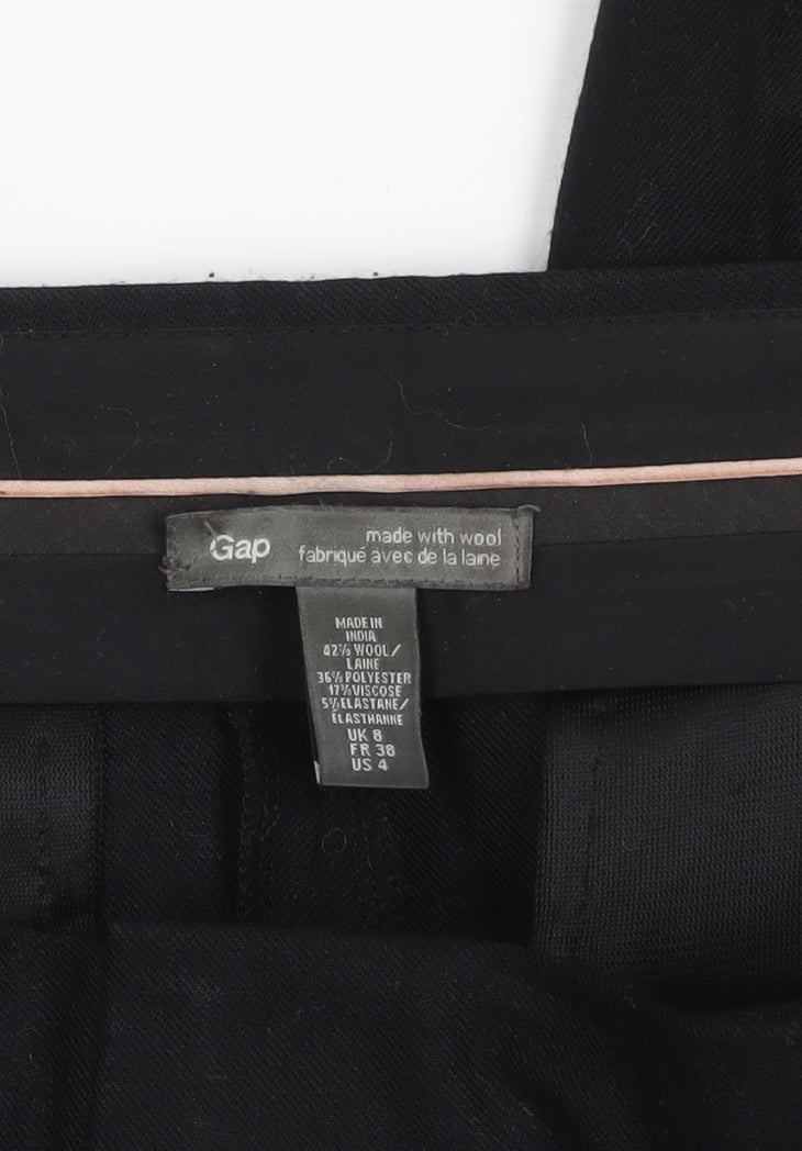 Gap Black Cropped Wool Blend Women's Trousers Size 8
