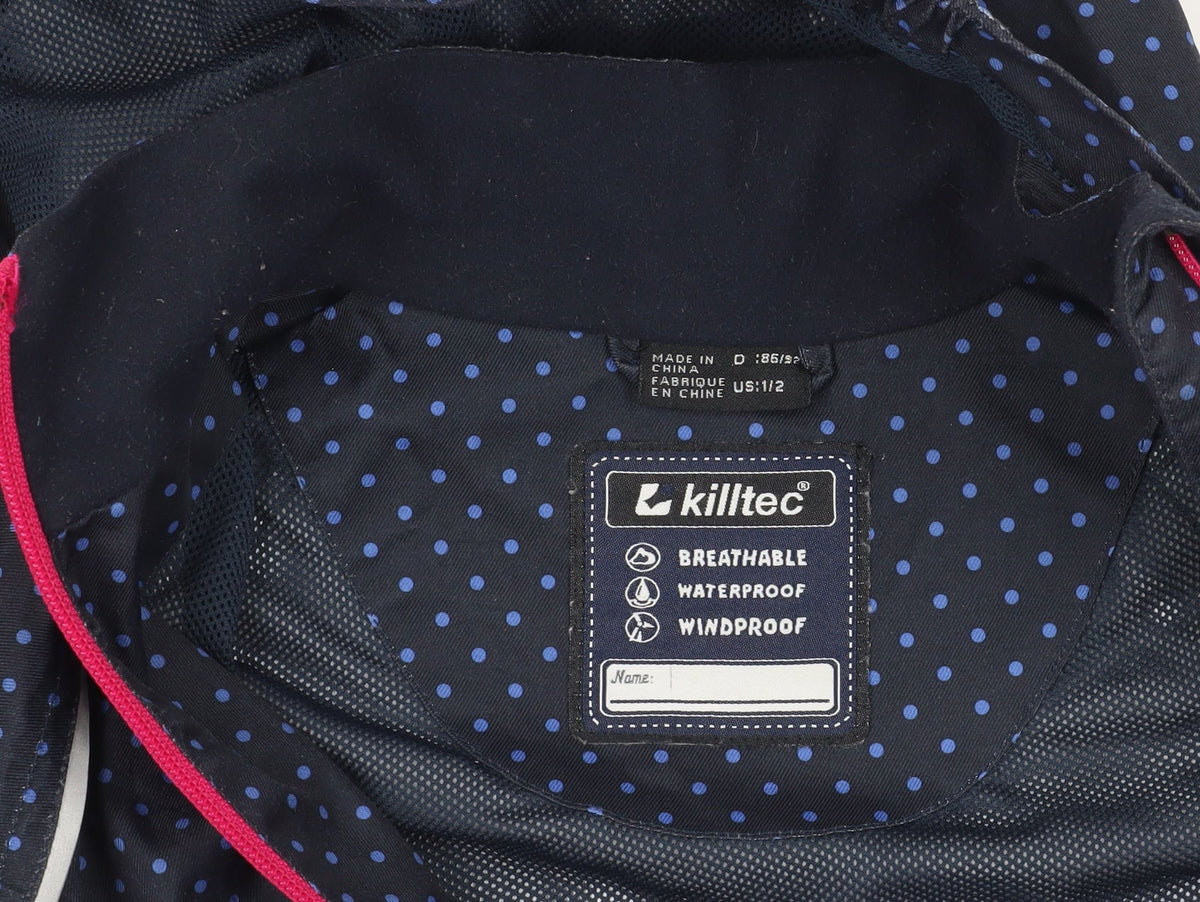 Killtec Blue Polka Dot Girls Rain Coat, 2 Years, Waterproof